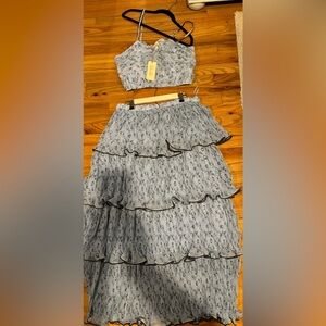 Letmebe lavender print skirt set. Size XL